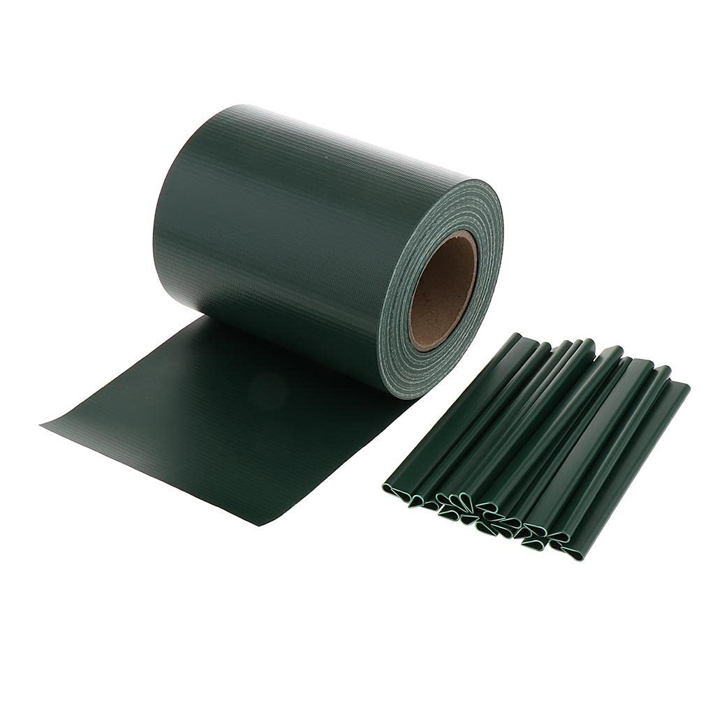 Set banda decorativa pentru ingradire garduri, Zola, cu 25 de clipsuri, PVC rezistent, 450g/m2, 19 x 3500 cm, verde Set banda decorativa pentru ingradire garduri, Zola, cu 25 de clipsuri, PVC rezistent, 450g/m2, 19 x 3500 cm, verde